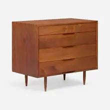 Cabinet by Phillip Lloyd Powell, c. 1960, walnut, sold Oct 2025