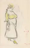 Junge Frau by Heinrich Zille, Farbkreide auf Papier, sold Nov 2013