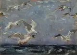 Karl Hagemeister, Möwenschwarm an der Ostsee