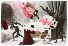 Paganini's Deathbed with Three Devils by Sigmar Polke, 1995, Gouache über SW-Fotografie, sold Jul 2020