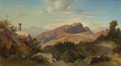Italienische Landschaft by Deutsch, um 1860, Öl auf Leinwand. Doubliert, sold May 2013