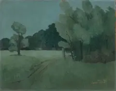 Arnold Topp, Parklandschaft, 1929, Öl auf Holz