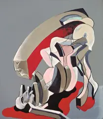 Wolf Vostell, Milonga, 1986, Öl und Sand auf Leinwand