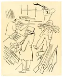 Waffenschieber by George Grosz, 1923, Rohrfeder und Feder in Tusche auf Papier, sold Mar 2022