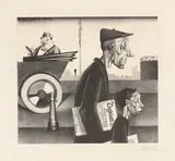 Georg Scholz, Zeitungsträger, 1921, Lithografie auf Papier