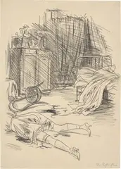 Rudolf Schlichter, Lustmord, 1924, Kreide auf Papier
