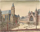 Carl Grossberg, Kölner Hauptbahnhof mit Vorplatz