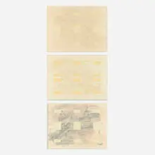 Ed Moses, Three works (from the London Series), 1972, lithograph in colors on A.T. tissue and wove paper