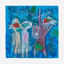 Roberto Sebastian Matta, L'oeuf du verbe voir, 1995, lithograph and etching in colors with carborundum on handmade paper