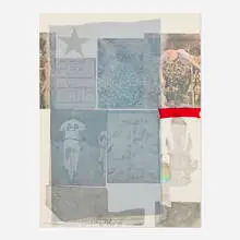 Robert Rauschenberg, Back Out (from the Suite of Nine Prints portfolio), 1979, offset lithograph and screenprint in colors with fabric collage