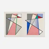 Roy Lichtenstein, Imperfect Diptych (from the Imperfect series), 1988, collage, woodcut and screenprint in colors on Museum Board