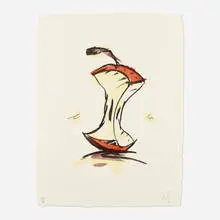 Claes Oldenburg, Apple Core - Summer, 1990, lithograph in colors