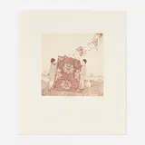Amy Cutler, Rug Beaters, 2003, etching and aquatint in colors with chine-collé