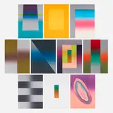 Larry Bell, Ten works (from the in Barcelona Suite/Portfolio California), 1989, etching in colors, lithograph in colors