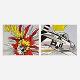 Roy Lichtenstein, Whaam! poster (diptych), offset lithograph in colors