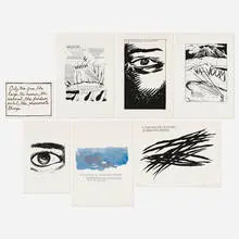 Collection of seven prints by Raymond Pettibon, c. 1990, lithograph, sold Sep 2026