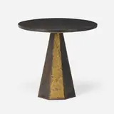 Occasional table by Paul Evans, 1968, welded, gilt and enameled steel, slate, sold May 2023