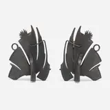 Albert Paley, Andirons, pair, 1996, forged and fabricated steel with a blackened finish
