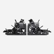 Ribbon bookends, pair by Albert Paley, 2000, forged and fabricated steel with a blackened finish, sold May 2023