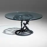 Albert Paley, Vortex table, 2006, formed and fabricated steel with a painted finish, glass
