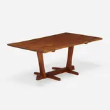 Conoid dining table by George Nakashima, 1971, American black walnut, rosewood, sold May 2023