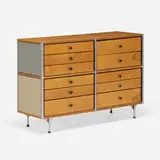 Charles and Ray Eames, ESU 200-N, birch plywood, lacquered Masonite, laminate, zinc-plated steel, enameled steel