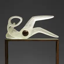 Rick Beck, Reclining Scissors, 2005, cast glass, steel
