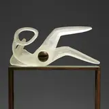 Rick Beck, Reclining Scissors, 2005, cast glass, steel