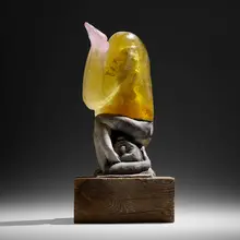 Christina Bothwell, Balance, 2007, cast glass, ceramic, and wood