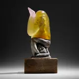 Christina Bothwell, Balance, 2007, cast glass, ceramic, and wood