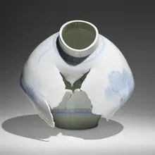 Steven Young Lee, Landscape (from the Deconstructed Jars series), 2011, glazed porcelain, cobalt inlay