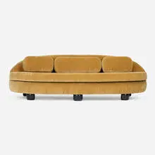 Royal Palais 240 sofa by Pierre Augustin Rose, 2018, microfiber upholstery, lacquered wood, sold Oct 2025