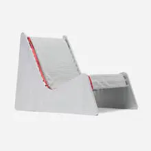 Michael Boyd, Prototype Mountain chair, c. 2013, painted plywood and aluminum, upholstery