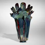 Piccolo Venetian with Leaves by Dale Chihuly, 1989, hand-blown and decorated glass with gold inclusions, sold Sep 2025