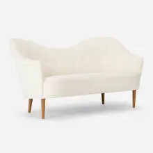 Carl Malmsten, Sofa, c. 1950, faux sheepskin, beech