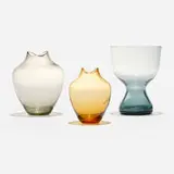 Hirschberg, Fischmaul vases, set of two, c. 1965, glass