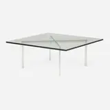 Tungendhat coffee table by Ludwig Mies van der Rohe, chrome-plated stainless steel, glass, sold Sep 2025