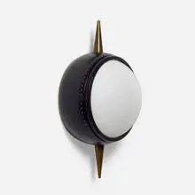Oscar Torlasco, Wall lamp, c. 1955, brass, plastic, enameled steel