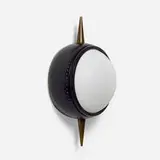 Oscar Torlasco, Wall lamp, c. 1955, brass, plastic, enameled steel