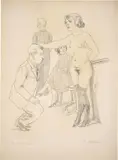Rudolf Schlichter, Das Stehaufmännchen, 1927, Bleistift auf Papier