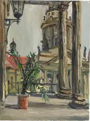 Christopher Lehmpfuhl, Gendarmenmarkt Berlin, 2000, Öl auf Leinwand