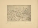 Lyonel Feininger, Der Mann mit dem Rad, 1911, Zinkätzung auf cremefarbenem Papier