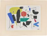 Willi Baumeister, Allegro, 1954, Farbserigrafie auf Velin (Wasserzeichen: JWZANDERS 1922)