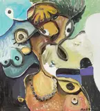 Anton Henning, Portrait Nr. 180, 2007, Öl auf Leinwand