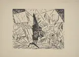 Lyonel Feininger, Dorf (mit Kirche), 1919, Holzschnitt auf Bütten