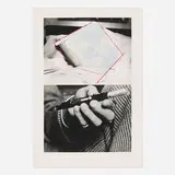 John Baldessari, Man and Woman in Bed Obliterated; Hand Holding Fountain (The thing to be concealed) (from A Suite of Five Lithographs for Tristram Shandy), 1988, lithograph in colors on T.H. Saunders Waterford