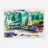 Roy Lichtenstein, Road Before the Forest (from the Landscapes series), 1985, lithograph, woodcut and screenprint in colors on Arches 88