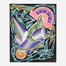 Frank Stella, Had Gadya: Front Cover, Illustrations After El Lissitzky's Had Gadya, 1984, lithograph, linocut, and screenprint in colors with hand-coloring and collage on T.H. Saunders