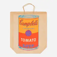 Andy Warhol, Campbell's Soup Can (Tomato), 1966, screenprint in colors on wove paper shopping bag