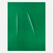 Lucio Fontana, Concetto spaziale (for XXe Siècle No. 12), 1959, pochoir in colors